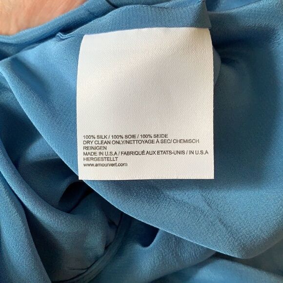 NWT Amour Vert Laurence Silk Tank Parisian Blue XS - Picture 5 of 5